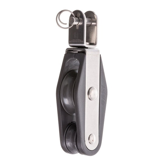 Poulie Violon Nova robuste pour voile légère, disponible en tailles 28, 45 et 57, offrant des charges utiles de 430kg à 850kg.