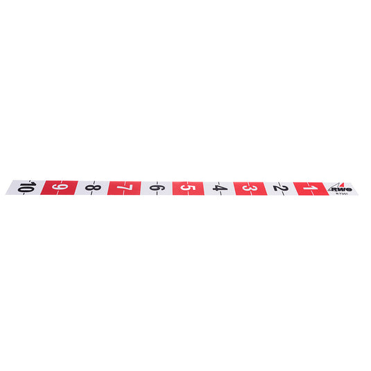 Échelle adhésive numérotée pour marquer réglages sur mâts, bôme, dérive, dimensions 130x8mm ou 270x20mm, idéal pour voile légère et équipements nautiques.