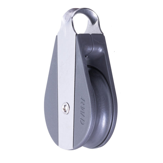 Poulie Simple Nova, conçue pour voile légère, robuste et économique, avec options pour lignes jusqu'à 12mm et charges maximales de 1700kg.