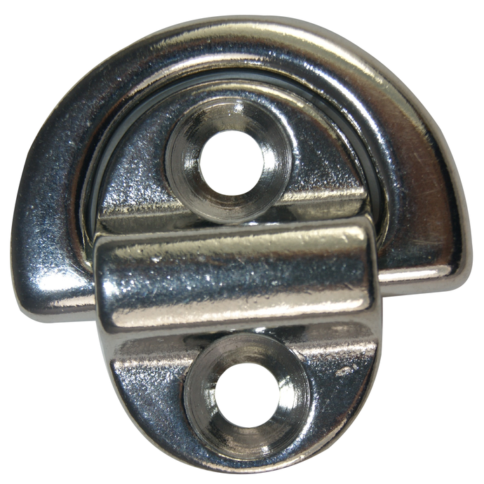 Cadène Articulée inox avec deux points de fixation ø6mm en métal, idéale pour la voile légère, avec plaque silicone pour maintien au-dessus du pont.