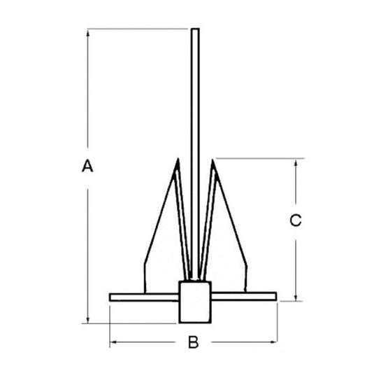 Schèma des dimensions des ancres Danforth