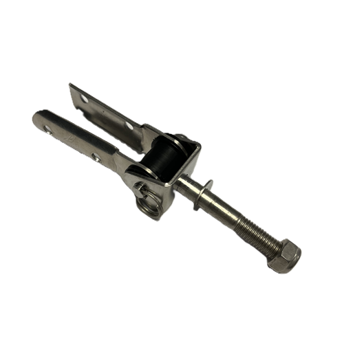Articulation de Stick Femelle sur Axe boulonné, conçue pour montage sur barre ou gouvernail, adaptable à sticks de ø16 à 20mm.
