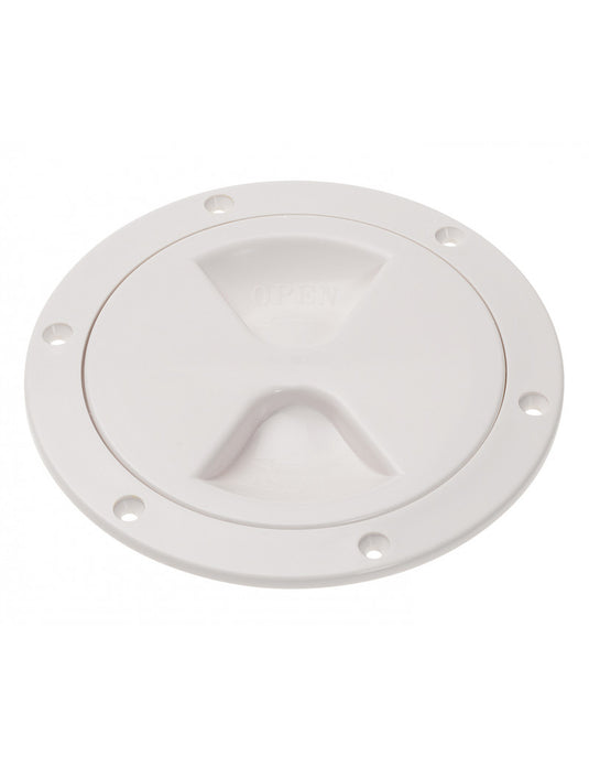 Trappe de Visite BARTON, objet rond à trous en polycarbonate, doté d'un filetage facile et joint torique intégré, adapté pour dériveurs et catamarans.