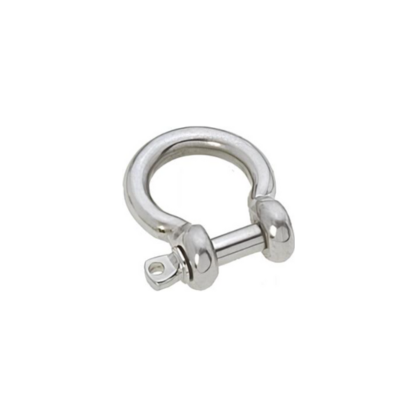 Manille Lyre en inox A4 avec boulon, essentielle pour la voile légère et la réparation nautique, disponible en plusieurs tailles pour différentes charges.