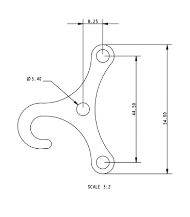 Crochet de Balancine de Spi en inox, conçu pour une fixation stable et fiable au tangon, essentiel pour le contrôle précis lors des manœuvres de voile légère.