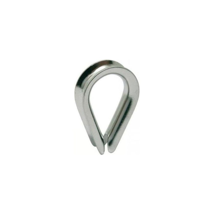 Cosse coeur ouverte inox 316, pièce en U pour protéger les boucles de câbles ou cordages, essentielle pour l'équipement nautique léger et professionnel.