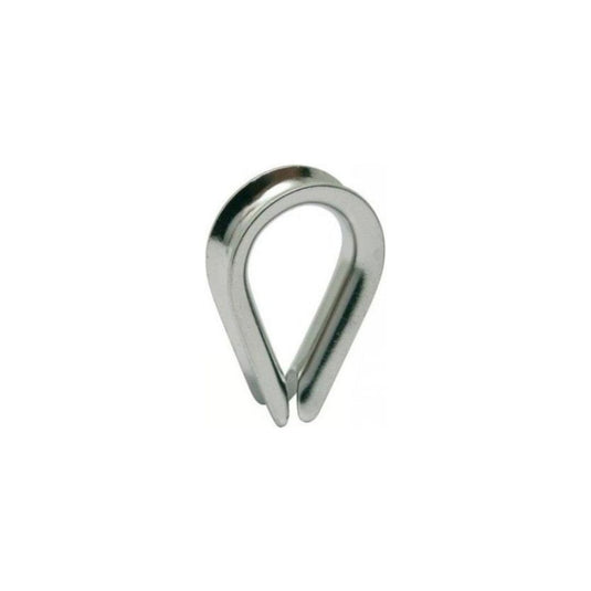 Cosse coeur ouverte inox 316, pièce en U pour protéger les boucles de câbles ou cordages, essentielle pour l'équipement nautique léger et professionnel.
