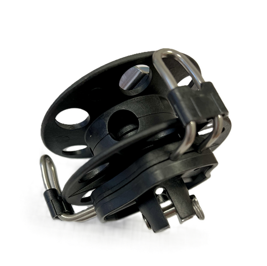 Enrouleur de Foc ø76mm, montage en disques plastiques perforés avec tiges en U en acier inoxydable, idéal pour dériveurs et catamarans, charge 550kg.