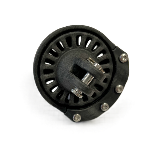 Emmagasineur sans fin ø6mm RWO, poulie mécanique compacte avec corps en plastique et axe à chape, idéal pour voile légère sur dériveur ou catamaran.