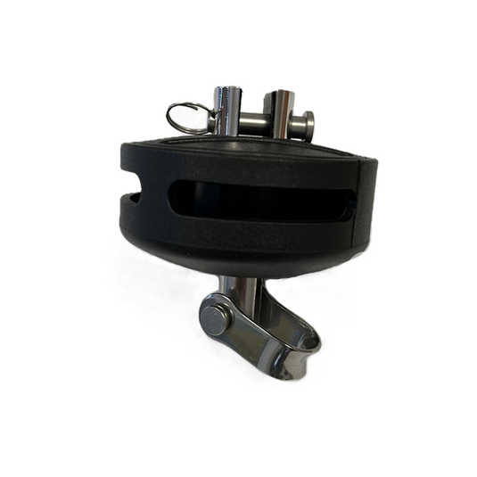 Enrouleur de Foc Holt-Nautos ø70mm avec poulie pivotante, idéal pour voiliers légers jusqu'à 6m, intégrant une manille et émerillon pour cordages de 2-4mm.