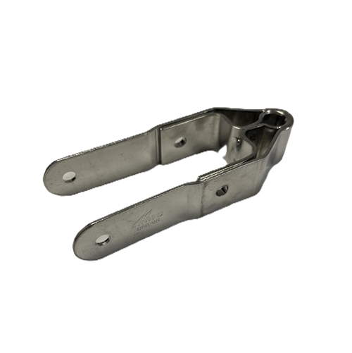 Fémelot Safran Inox Lame 27mm, conçu pour lame safran de 27mm, compatible avec aiguillot de 8mm, hauteur 19mm, ancien modèle RWO 0752.