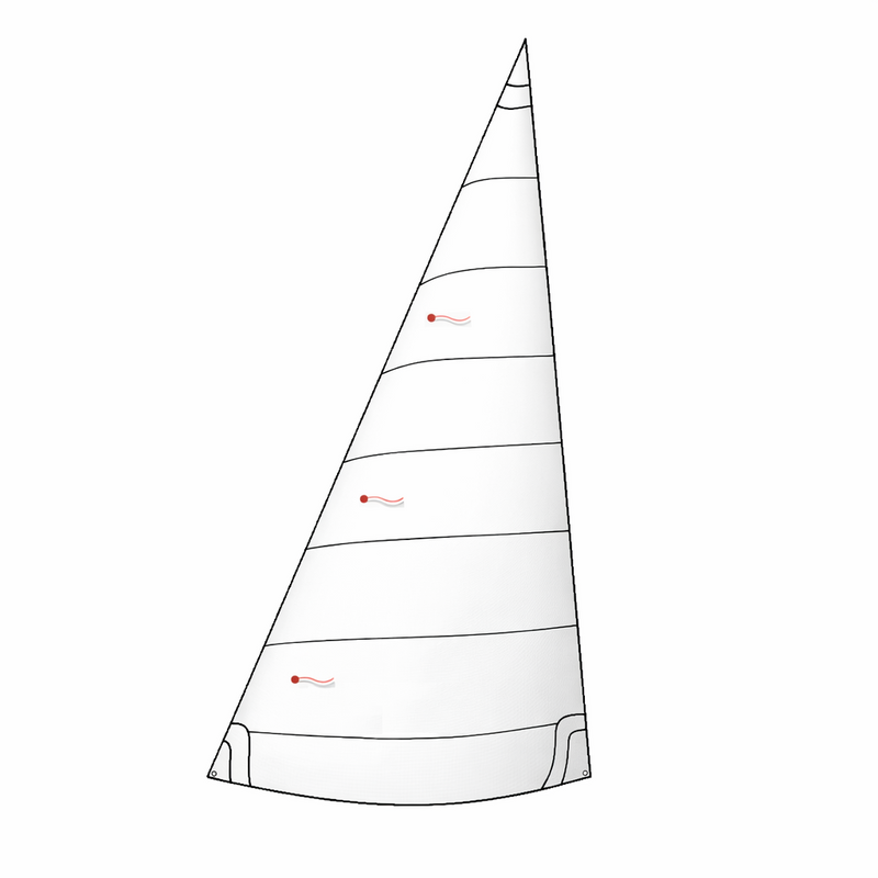 Laden Sie das Bild in Galerie -Viewer, Foc Dériveur Ludic avec renforts horizontaux et indicateurs de vent rouges, idéal pour voile légère. Tissu Dacron 250g, adapté aux dériveurs sportifs.
