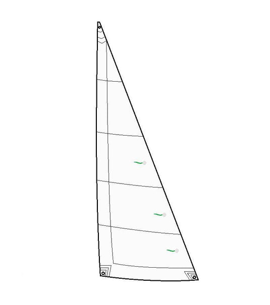 Foc adaptable Dériveur RS Feva en tissu Dacron 210gr, coupe cross-cut, idéal pour la voile légère. Options spécifiques disponibles chez Yachting Thommeret.