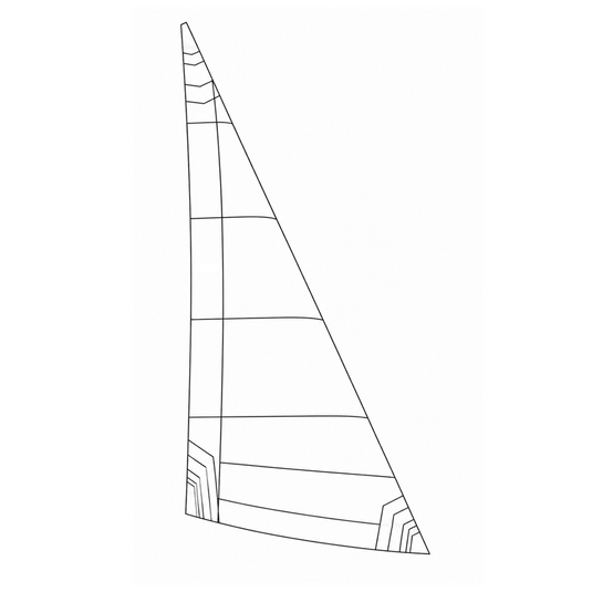 Voile de bateau ou catamaran, de forme triangulaire avec plusieurs panneaux en dacron et renforts. Pour clubs et écoles de voile, Foc Hobie Cat Wave