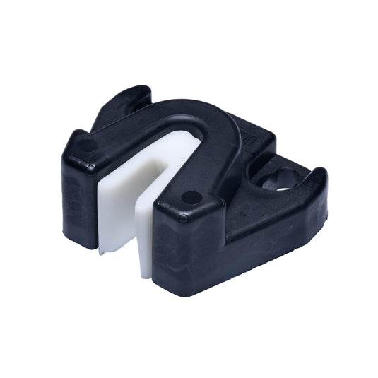 Cale de dérive Laser®/ILCA® avec insert interchangeable, idéale pour ajuster la tension des câbles dans des applications nautiques ou industrielles.