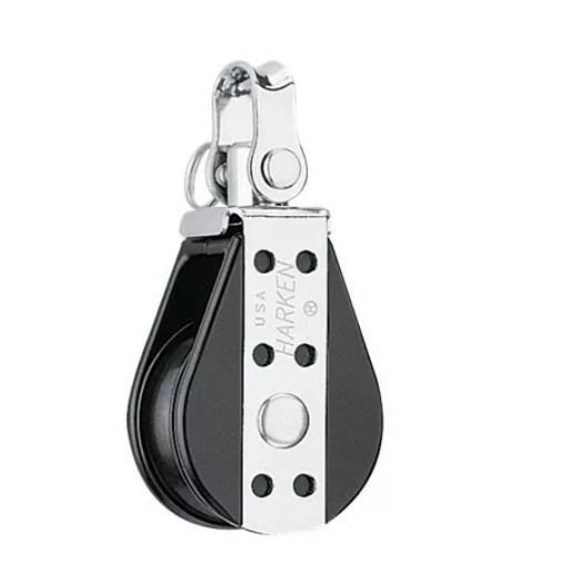 Poulie Simple Bullet ø29mm avec émerillon, conçue pour un réglage rapide et fiable des voiles, compacte et légère, idéale pour la voile légère.