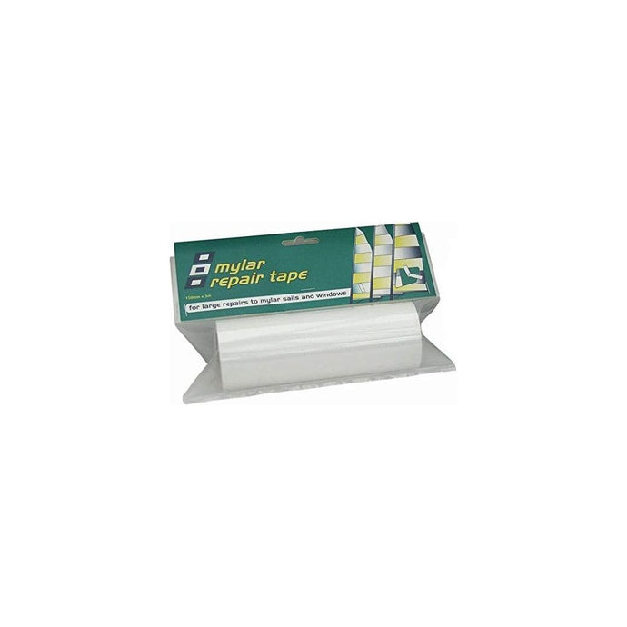 Adhésif pour Réparation de voiles Mylar/Monofilm, 150mm x 3m, transparent, résistant UV et eau salée, idéal pour réparations de fenêtres de voile.