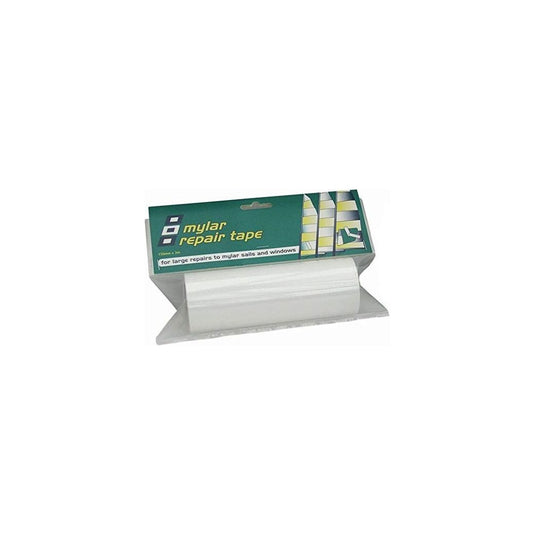 Adhésif pour Réparation de voiles Mylar/Monofilm, 150mm x 3m, transparent, résistant UV et eau salée, idéal pour réparations de fenêtres de voile.