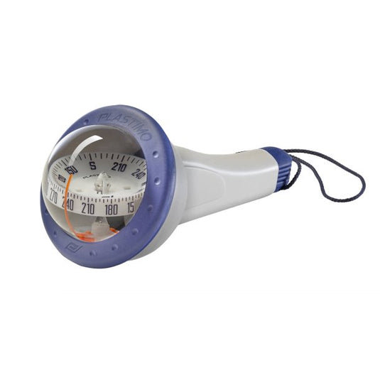 Gros plan du Compas amovible IRIS 100 - Bleu, idéal pour voiliers et petites embarcations, avec système de montage multi-positions et protection contre les chocs.