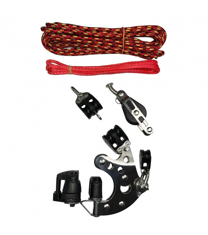 Chargez l&#39;image dans la visionneuse de la galerie, Kit hale-bas Laser®/ILCA® complet avec tourelle, poulies, et cordage, pour dériveur, compatible mais non officiel, idéal pour mise à niveau rapide.
