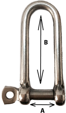 Manille longue inox très haute résistance pour le nautisme