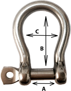 Manille lyre inox très haute résistance pour dériveur, voilier, quillard