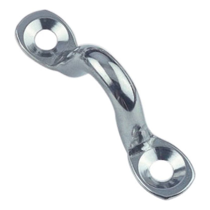 Pontet plein inox A2 avec trous, idéal pour accastillage nautique, dimensions variées. Parfait pour dériveurs et catamarans.