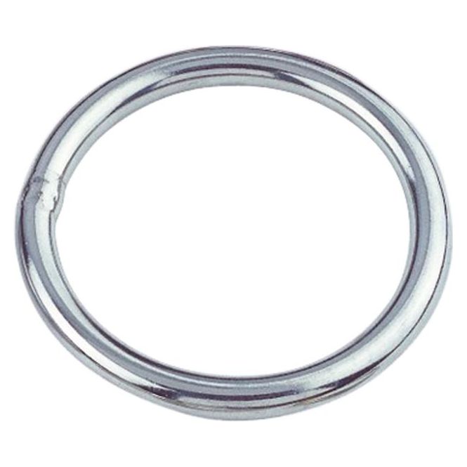 Anneau Rond Inox en gros plan, de qualité marine A4 - AISI 316, disponible en plusieurs diamètres et résistances, idéal pour équipements nautiques chez Yachting Thommeret.