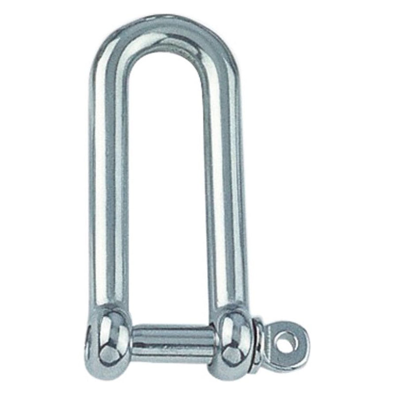 Load image into Gallery viewer, Manille Droite Longue Standard en inox A4, idéale pour accastillage nautique, avec tiges métalliques visibles. Fabrication européenne de haute qualité, disponible en plusieurs tailles pour charges élevées.
