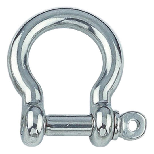 Manille Lyre Standard en inox A4, idéale pour la voile légère, gros plan sur le métal argenté de qualité marine, fabrication européenne.