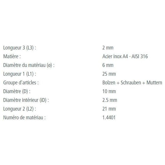 Chargez l&#39;image dans la visionneuse de la galerie, Axe épaulé inox A4 - AISI 316, conçu pour marine, dimensions utiles variées, idéal pour voile légère, dériveurs et catamarans. Fabrication européenne.

