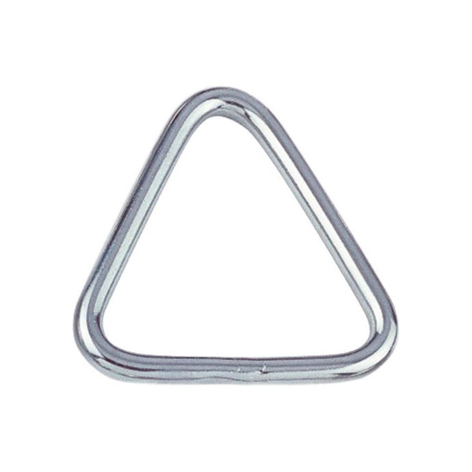 Anneau Triangle Inox A4 en métal, forme triangulaire, qualité marine AISI 316, diamètre 8mm, largeur intérieure 50mm, idéal pour équipements nautiques.