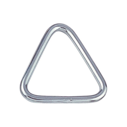 Anneau Triangle Inox A4 en métal, forme triangulaire, qualité marine AISI 316, diamètre 8mm, largeur intérieure 50mm, idéal pour équipements nautiques.