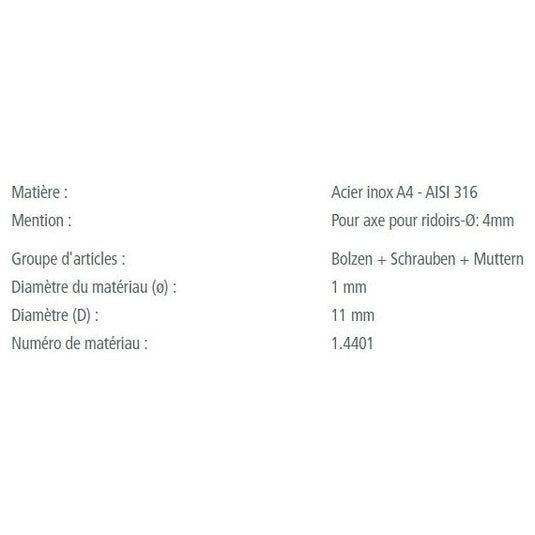 Anneau Brisé Inox A4 - AISI 316 pour voile légère, qualité marine, fabriqué en Europe. Disponible en plusieurs tailles pour applications nautiques variées.