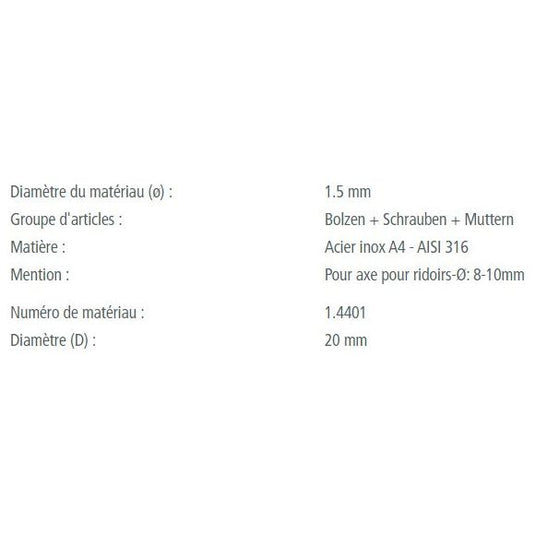 Anneau Brisé Inox A4 de qualité marine, offre un excellent rapport qualité-prix pour accastillage nautique, disponible en divers diamètres de fil et goupille.