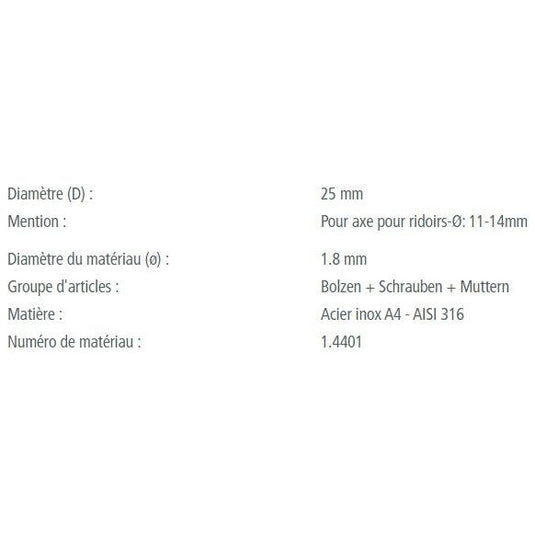 Anneau Brisé Inox A4, qualité marine, disponible en tailles variées pour équipement de voile légère, idéal pour dériveurs et catamarans, fabriqué en Europe.