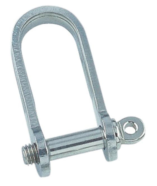 Manille Droite Emboutie Longue Standard en inox A4, idéale pour voile légère, offrant robustesse et qualité marine avec options de diamètre variées.