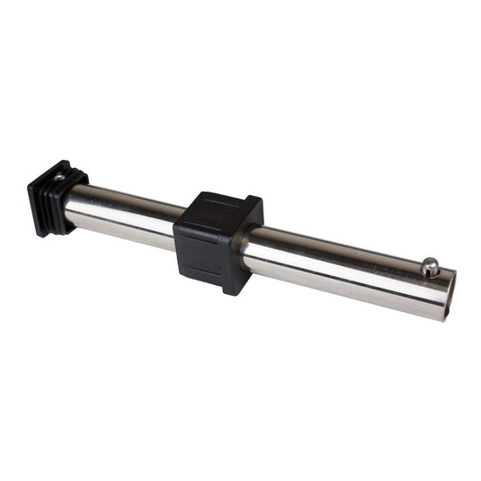 Axe de Roue complet ø25mm pour chariot OPTIPARTS, en inox avec support plastique moulé, destiné aux chariots de mise à l'eau d'optimist ou Laser.