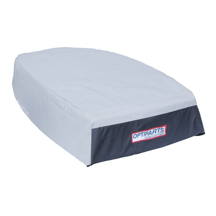 Taud de Dessous Optimist matelassé, offrant une protection optimale pour le transport ou stockage prolongé du bateau, visible dans l'image lié à l'équipement de voile légère.
