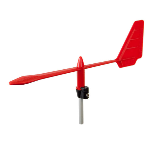 Girouette Optimist Windesign Pro Rouge, en plastique rigide avec tige aluminium, dotée d'un bras équilibré et système de verrouillage, idéale pour voile légère. Pack de 10.