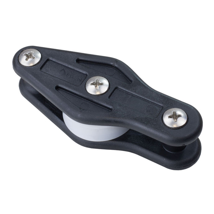 Poulie à Ringot ø34mm, légère, en nylon avec réas en acétal, idéale pour Optimist et petits dériveurs, pour cordages jusqu'à 8 mm.