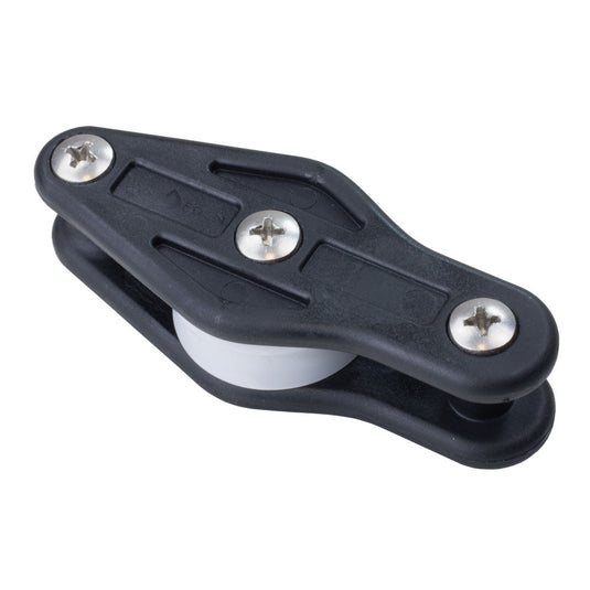 Poulie à Ringot ø34mm, légère, en nylon avec réas en acétal, idéale pour Optimist et petits dériveurs, pour cordages jusqu'à 8 mm.