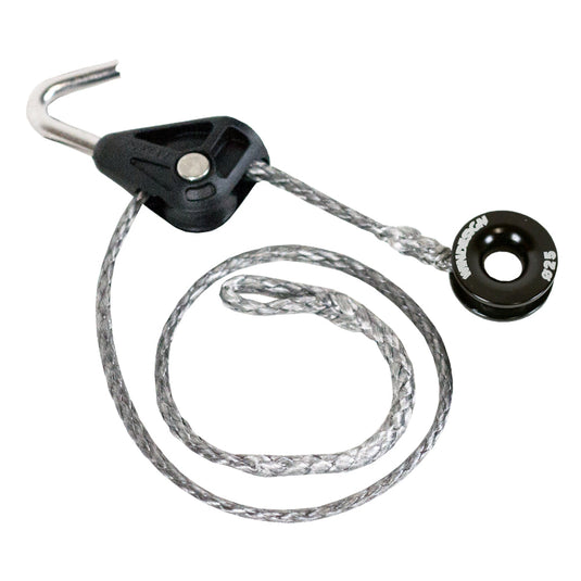 Poulie de Livarde avec Anneau à friction + Cordage Dyneema, intégrant une poulie Ø25 et un crochet Harken, idéal pour mât Optimist Blackgold.