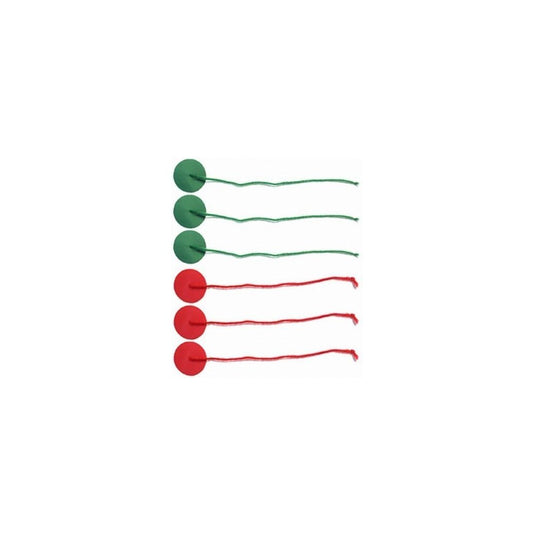 Penons Laines avec insigna rouge/vert - 8 paires, livrés avec pastilles adhésives et manuel, idéal pour voiles de dériveur. Emballage refermable inclus.