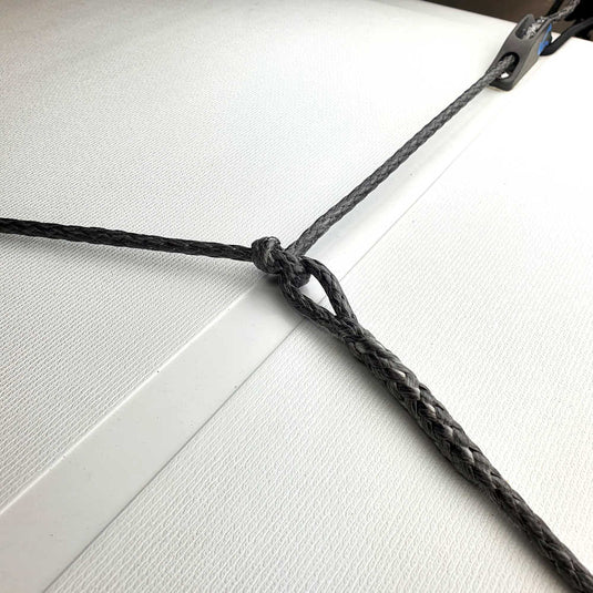 Bout pantoire pour Laser®, Dyneema® 6 mm, 3,5 m avec boucle épissée, offrant résistance à l'usure et faible allongement, idéal pour voile légère.