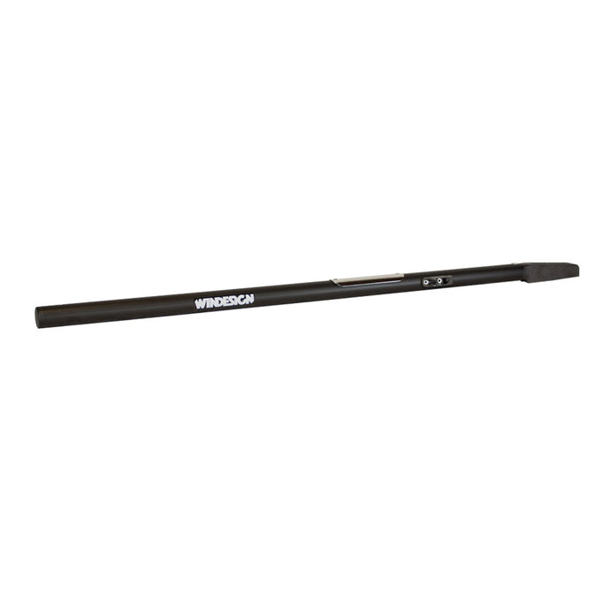 Barre Alu Laser® Optiparts Deluxe, tube en aluminium noir avec insert en aluminium anodisé, bouchon plastique, taquet coinceur latéral, pour dériveurs Laser® et ILCA®.
