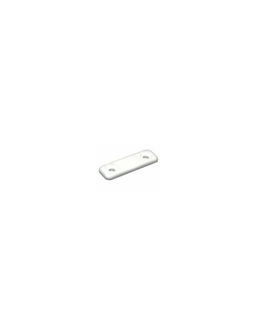 Plaquette de Sangle Blanc 50mm, un accessoire avec des trous pour fixer et maintenir la sangle, idéal pour l'équipement de voile légère.