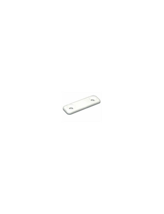 Plaquette de Sangle Blanc 50mm, un accessoire avec des trous pour fixer et maintenir la sangle, idéal pour l'équipement de voile légère.