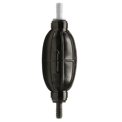 Poire d'Amorçage caoutchouc avec sorties plastique à visser, diamètre 8mm, pour amorcer vos moteurs, idéale pour équipements nautiques légers.