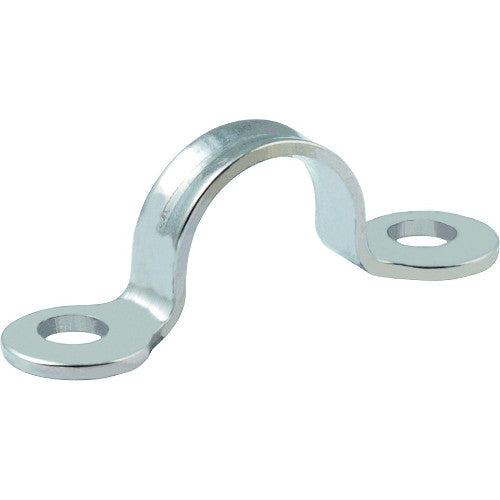 Pontet Embouti XL en inox pour voiliers, utilisé comme point d'ancrage pour poulies, avec hauteur de 26mm et entraxe de 53mm, idéal pour voile légère.